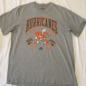 Large grey Miami hurricanes shirt